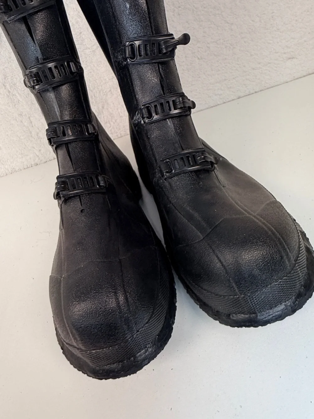 Servus Rubber Work Boots Mens 10 Black Waterproof Buckle Rain Boots